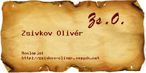 Zsivkov Olivér névjegykártya