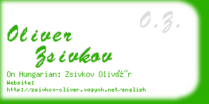 oliver zsivkov business card